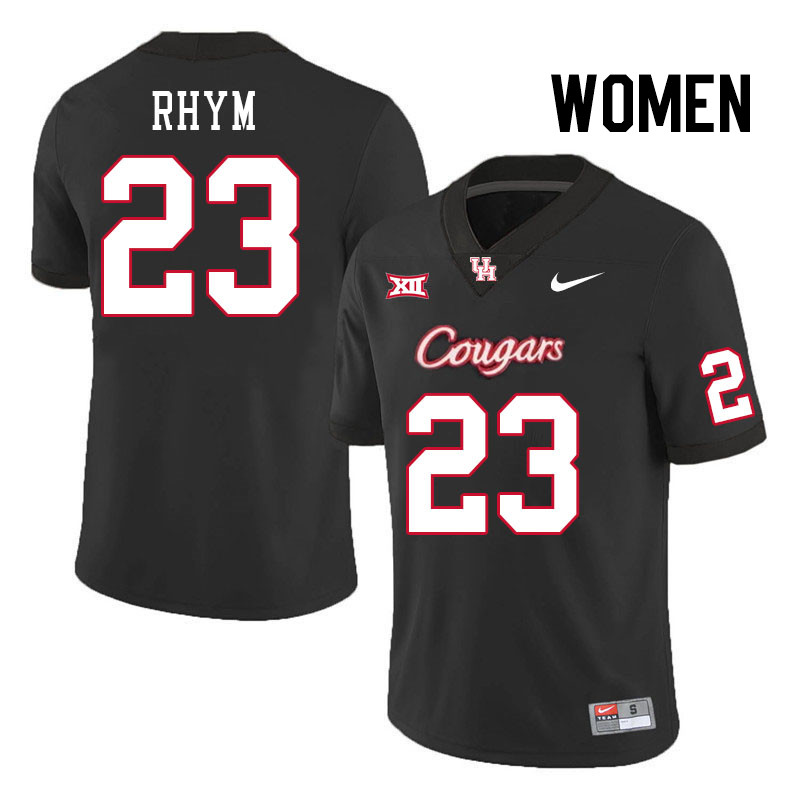 Women #23 JD Rhym Houston Cougars College Football Jerseys Stitched-Black